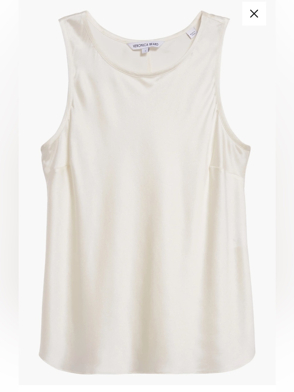 Veronica Beard Ivory Sleeveless Silk Blend Tank Top Size 10 Old Money Vibes
